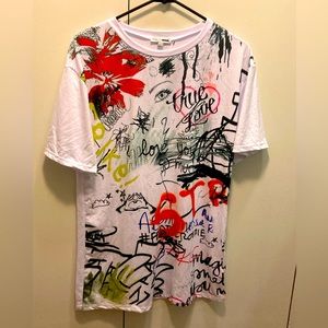 Graffiti Oversized T Shirt Tunic Top